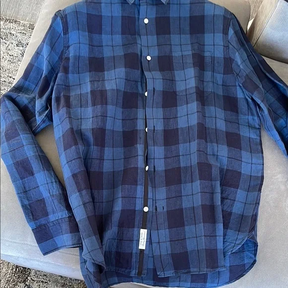 rag & bone classic fit button down linen shirt - Picture 3 of 15